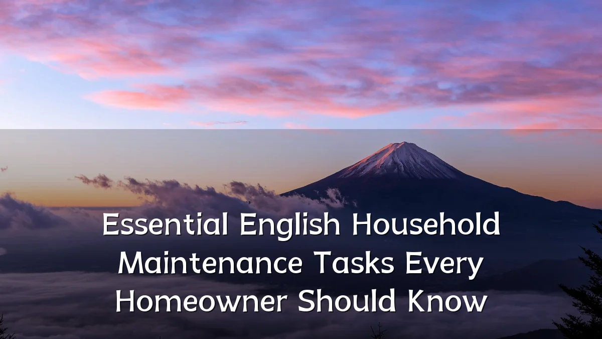 Essential English Household Maintenance Tasks Every Homeowner Should Know